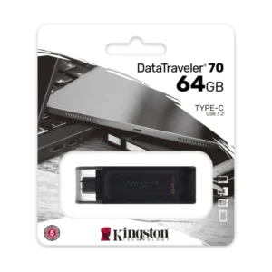 Memoria Usb-C Kingston 64Gb Datatraveler 70 (Dt70/64Gb) Negro, 3.2