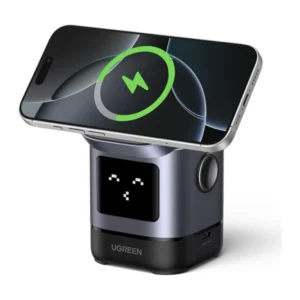 Soporte De Cargador Inalambrico Ugreen W709 (45775) Robot, Estacion De Carga Plegable 2 En 1, Carga De 15 W , Compatible Con Iphone