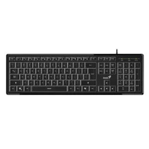 Teclado Genius Slimstar 820 (31310055401) Negro, Retroiluminado White, Tecla Copilot