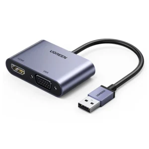 Adaptador Usb A 3 En 1 Ugreen Cm449 (20518) Cable 15cm, X1 Hdmi, X1 Vga