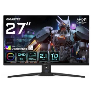 Monitor Gaming Gigabyte 27 (Aorus Fo27Q5P) Qd-Oled, Qhd 2K, 2 Hdmi/Dp/Usb-C, 0.03Ms, 500Hz, Vesa Displayhdr True Black 500, Altura Ajustable