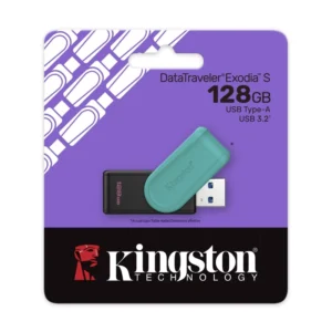 Memoria Usb Kingston 128Gb Datatraveler Exodia S (Dtxs/128Gb) Negro Con Verde, 3.2