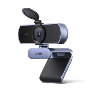 Camara Web Ugreen Cm717 (25442) Fhd, 2K 30 Fps, Negro, Enfoque Automatico, Cubierta De Privacidad, Cancelacion De Ruido Dual