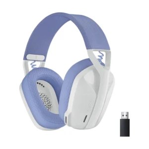 Auricular Inalambrico Logitech G435 (981-001073) Gaming, Blanco Con Lila, Bluetooth + Usb Wireless + Cable Usb