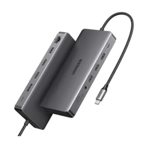 Adaptador Usb-C A 13 En 1 Ugreen Cm681 (15978) Cable 20Cm, X2 Hdmi, X1 Dp, X4 Usb-A, X1 Usb-C, X1 Rj45, X1 Sd Card Slot, X1 Tf Card Slot, X1 3.5Mm