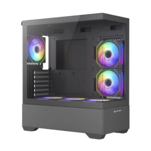 Case Halion (Jupiter K04-B) Sin Fuente, Negro, Atx, 2 Panel Vidrio, X6 Fan, Led-Argb