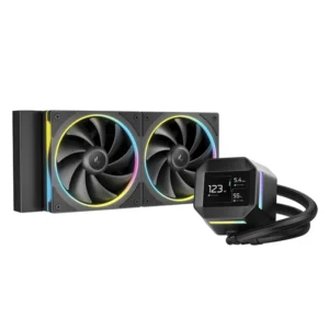 Enfriamiento Liquido Deep Cool Lm240 (R-Lm240-Bkdmmc-1) Negro, Aplicable A Socket, 1155/1851-Am4/Am5, Pantalla Ips 2,4, Reproduce Mp4, X2 Fan, Argb