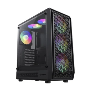 Case Gamemax (Forge Ab) Sin Fuente, Negro, E-atx, 1 Panel Vidrio, X6 Fan, Led-argb