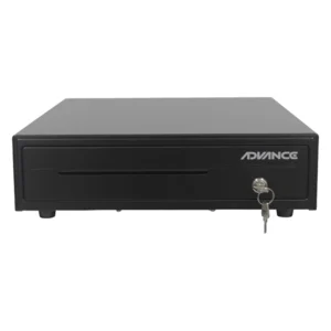 Gaveta De Dinero Advance (Adv-6406) Negro, Metal, 5 Divisiones Para Billetes Y 8 Para Monedas, 410Mm X 420Mm, Rj-11