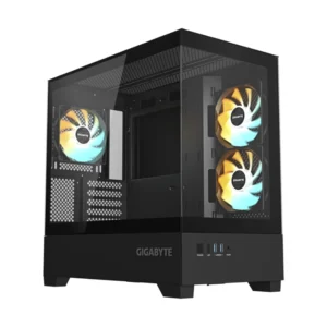 Case Gigabyte C201 Panoramic (Gb-C201P) Sin Fuente, Negro, Micro-Atx, X3 Fan, 2 Panel Vidrio, Led-Rgb