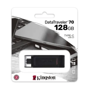 Memoria Usb-C Kingston 128Gb Datatraveler 70 (Dt70/128Gb) Negro, 3.2