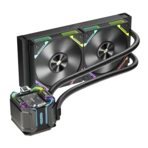 Enfriamiento Liquido 1Stplayer X-Starship Aio (X-240-Bk) Negro, 1151/1851-Am4/Am5, X2 Fan, Pantalla Ips De 2,4 Pulgadas, Cobre Puro, Led-Argb