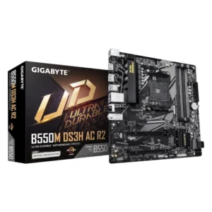Placa Gigabyte (B550M Ds3H Ac R2) Am4, Micro-Atx, Dual M.2, Wifi5, Realtek Gbe Lan, Ddr4