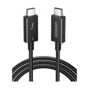 Cable Thunderbolt 4 Usb-C A Usb-C Ugreen Us501 (30389) Negro Carga Rapida De 100 W, Soporte De Video Hasta 8K 60Hz, 0.8 Metros