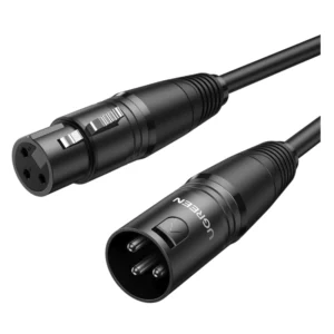 Cable Xlr De 3 Pines Ugreen (20712) Macho A Hembra, Negro, Dmx Balanceado, Amplificador Altavoz, 5 Metros