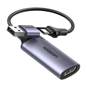 Capturador De Video Hdmi A Usb Ugreen Cm489 (40189) 4K 30Hz, Grabacion De Audio Para Juegos, Transmision, Para Switch 2/Xbox/Ps4/Pc, Entrada Dual