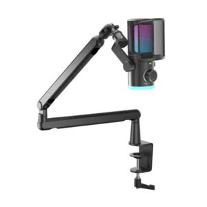 Microfono Fifine Tam6 Ampligame (Tam6-b) Con Soporte De Brazo, Negro, Cancelacion De Ruido Ambiental, Captacion Cardioide, Para Pc/ps4/ps5, Led-rgb