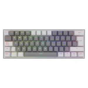 Teclado Inalambrico Redragon Fizz Pro 60%  (K616-rgb-gw) Gaming, Gris Con Blanco, Mecanico, Switch Rojo, Bluetooth, Led-rgb