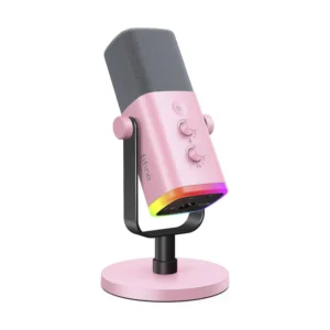 Microfono Fifine Am8 Ampligame (Am8-p) Rosado, Boton De Silencio, Soporte De Escritorio, Cable Usb-c/xlr, Led-rgb