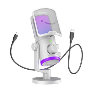 Microfono Fifine Am6 Ampligame (Am6-w) Blanco, Equilibrio De Chat De Juego, Boton De Silencio, Pc/ps4/ps5, Led-rgb