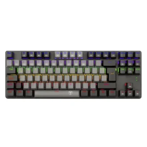 Teclado T-Dagger Bora Rainbow 80% (T-Tgk313Gb-Sp) Gaming, Negro Con Gris, Mecanico, Switch Rojo, Led-Rgb
