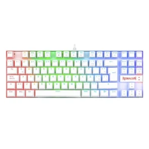 Teclado Redragon Kumara Rainbow 80% (K552w-kr-sp) Gaming, Blanco, Mecanico, Switch Rojo, Led-rgb