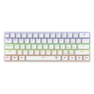 Teclado T-dagger Arena 60% (T-tgk321w-br) Gaming, Mecanico, Blanco, Switch Marron, Led-rgb