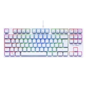 Teclado Vsg Alnitak Blanco 80% (Vg-km982-wht-blu) Gaming, Blanco, Mecanico, Switch Azul, Led-rgb