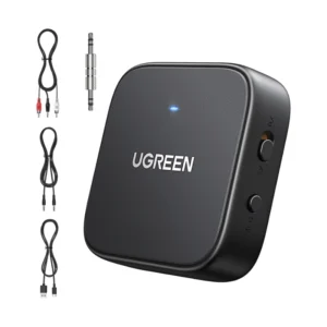 Transmisor Receptor Bluetooth Ugreen (35223) Bt 5.2, Adaptador Aux Jack 3.5Mm Y Rca, Audio Inalambrico Con Microfono, Pc Altavoz Amplificador