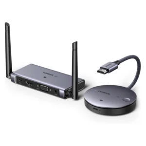 Transmisor Y Receptor Inalambrico Hdmi Ugreen Cm586 (90909A) 4K 30Hz, 5G/2.4G Extender 164Ft/50M, Para Ordenador Portatil/Camara/Tv Box/Dvd/Tiktok