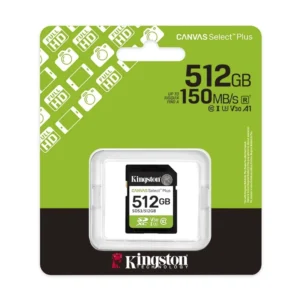 Memoria Sd Kingston 512Gb Canvas Select Plus (Sds3/512Gb) Clase 10, Uhs-I, U3, V30, 150Mb/S