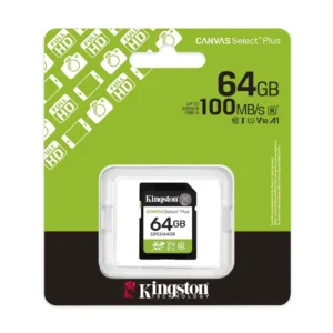 Memoria Sd Kingston 64Gb Canvas Select Plus (Sds3/64Gb) Clase 10, Uhs-I, U1, V10, 100Mb/S