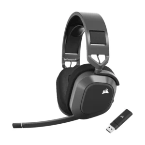 Auricular Inalambrico Corsair Hs80 Max (Ca-9011295-Ww) Gris Acero, Multiplataforma, Bluetooth, Dolby Atmos, Microfono De Calidad Broadcast