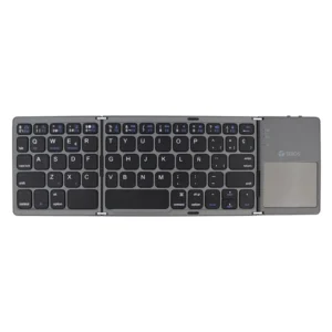 Teclado Inalambrico Plegable Teros (Te-4075S) Negro, Bluetooth, Panel Tactil, Compatible Con Windows/Aio/Android