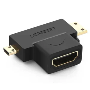 Adaptador Mini Hdmi Y Micro Hdmi A Hdmi Hembra Ugreen Hd129 (20144) Compatible Con Gopro Hero 7 Black Hero 5 4 6, Nexus 10 Tablet, Camara