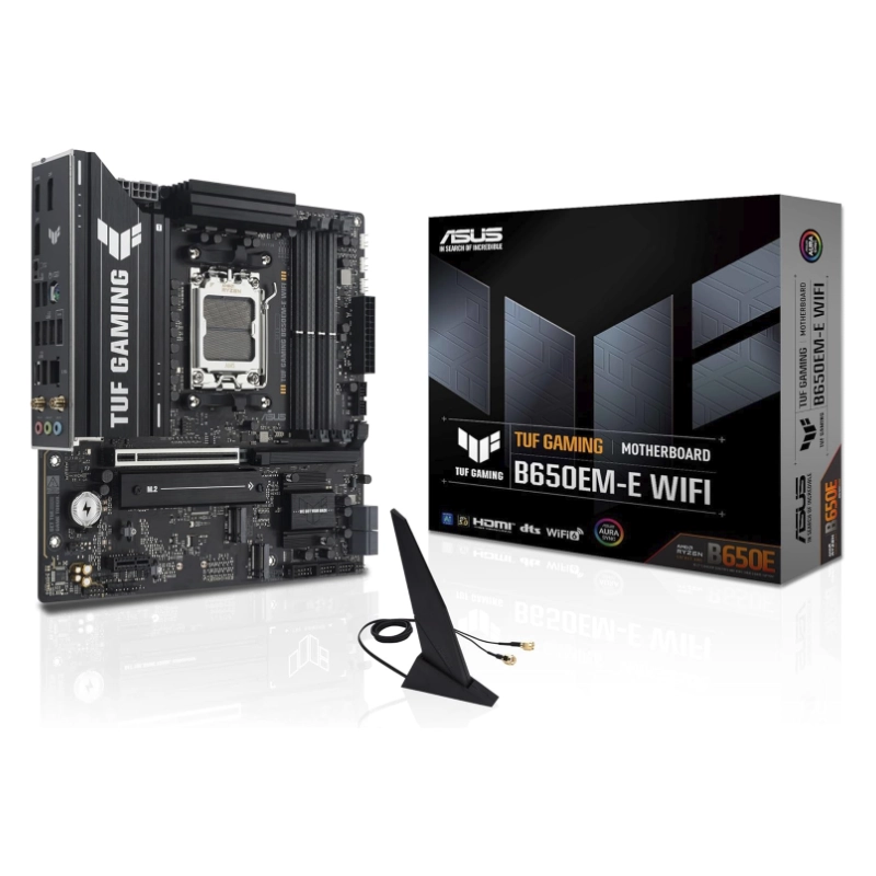 Placa Asus (Tuf Gaming B650Em-E Wifi) Am5, Wifi 6, Micro-Atx, Ethernet De 2.5 Gb, Usb-C, Ddr5 1 Placa Asus (Tuf Gaming B650Em-E Wifi) Am5, Wifi 6, Micro-Atx, Ethernet De 2.5 Gb, Usb-C, Ddr5