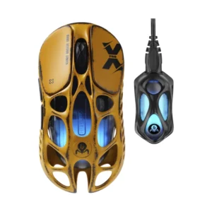 Mouse Inalambrico Gravastar Mercury X Pro (Gs X Pro_ylw) Amarillo Desgastado, 32000 Dpi, Edicion Especial, Bluetooth, Sondeo De 8000 Hz, Led-Rgb
