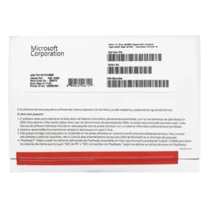 Licencia Oem Microsoft Windows 11 Pro 64bit (Fqc-10553) Espa?ol, 1 Usuario, Para Maquina Nueva