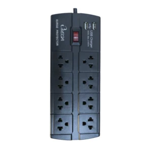 Regleta Omega 8 Tomas (498844Bk) Negro, X2 Usb