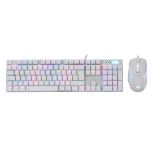 Combo Halion Damon (Ha-K863Cw) Gaming, Blanco, Teclado+Mouse, Mecanico, Switch Rojo, Led-Rgb