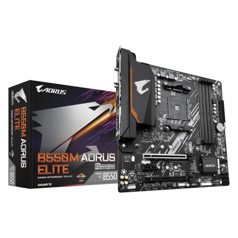Placa Gigabyte (B550M Aorus Elite) Am4, Micro-Atx, Ddr4 1 Placa Gigabyte (B550M Aorus Elite) Am4, Micro-Atx, Ddr4