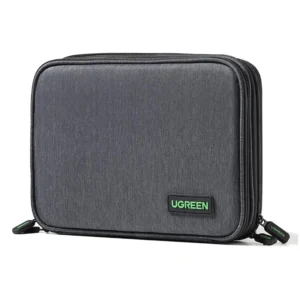 Organizador Electronico Ugreen (50147) Doble Capa, Bolsa De Viaje Para Guardar Cables De Datos, Tarjetas Sd, Discos Duros, Baterias Externas, Etc