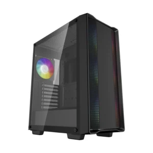 Case Deep Cool Cc560 Argb V2 (R-Cc560-Bktaa4-G-2) Sin Fuente, Negro, Atx, 1 Panel Vidrio, X4 Fan, Led-Argb