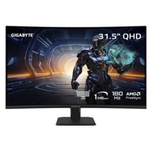Monitor Gaming Gigabyte Led 32 (Gs32Qca) Curvo, Va, Qhd 2K , 2560X1440, 2 Hdmi/Dp, 1Ms, 180Hz, F/Sync