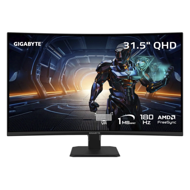 Monitor Gaming Gigabyte Led 32 (Gs32Qca) Curvo, Va, Qhd 2K , 2560X1440, 2 Hdmi/Dp, 1Ms, 180Hz, F/Sync 1 Monitor Gaming Gigabyte Led 32 (Gs32Qca) Curvo, Va, Qhd 2K , 2560X1440, 2 Hdmi/Dp, 1Ms, 180Hz, F/Sync