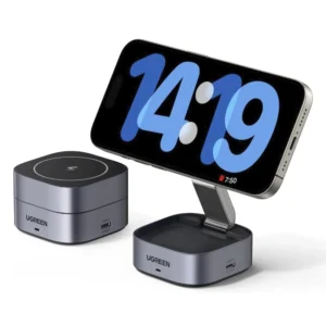 Estacion De Carga Plegable Magnetica Ugreen W526 (35278) Carga 2 En 1, Cargador Inalambrico Rapido