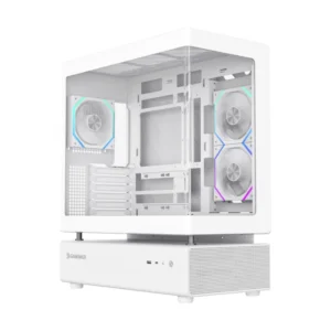 Case Gamemax (N80 Wt) Sin Fuente, Blanco, Atx, 2 Panel Vidrio, X6 Fan, Led-Argb