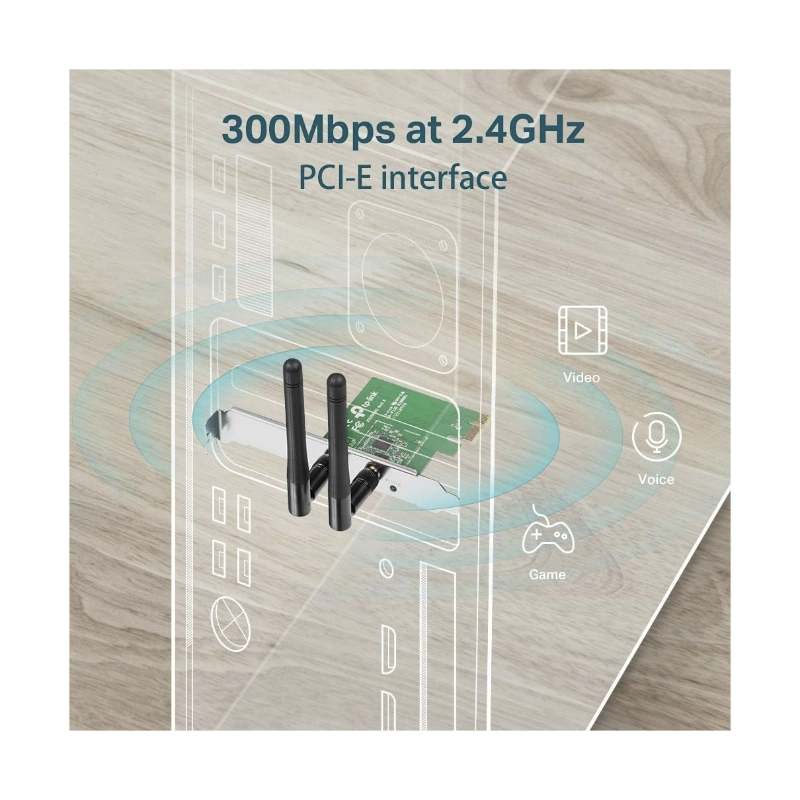Tarjeta Pcie Inalambrico Tp-link (Tl-wn881nd) 2.4ghz/300mbps, Antena X2 2 Tarjeta Pcie Inalambrico Tp-link (Tl-wn881nd) 2.4ghz/300mbps, Antena X2 - Imagen 2