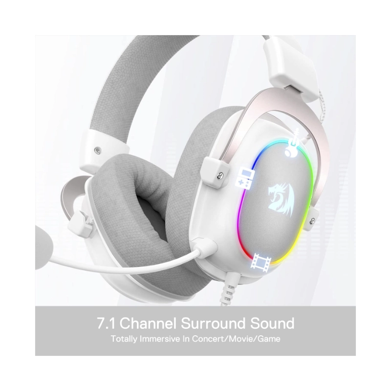 Auricular Redragon Zeus X (H510w-rgb) Gaming, Blanco, 7.1, Conexion Usb, Led-rgb 2 Auricular Redragon Zeus X (H510w-rgb) Gaming, Blanco, 7.1, Conexion Usb, Led-rgb - Imagen 2