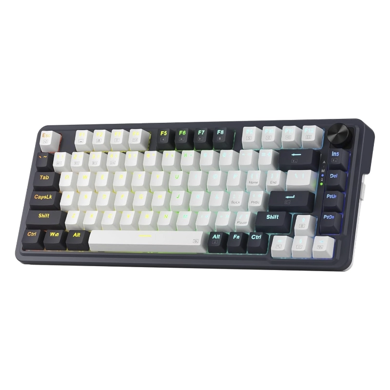 Teclado Inalambrico Redragon Ucal Pro 80% (K673wb-rgb-pro) Gaming, Negro Con Blanco, Mecanico, Switch Rojo, Bluetooth, Led-rgb 2 Teclado Inalambrico Redragon Ucal Pro 80% (K673wb-rgb-pro) Gaming, Negro Con Blanco, Mecanico, Switch Rojo, Bluetooth, Led-rgb - Imagen 2